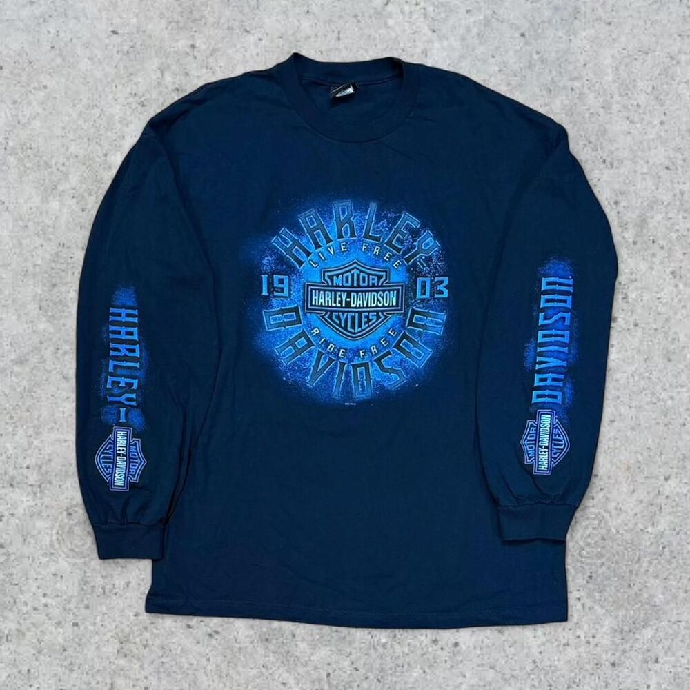 Illinois Harley Davidson Motorcycles Long Sleeve Shirt With Sleeve Hits
